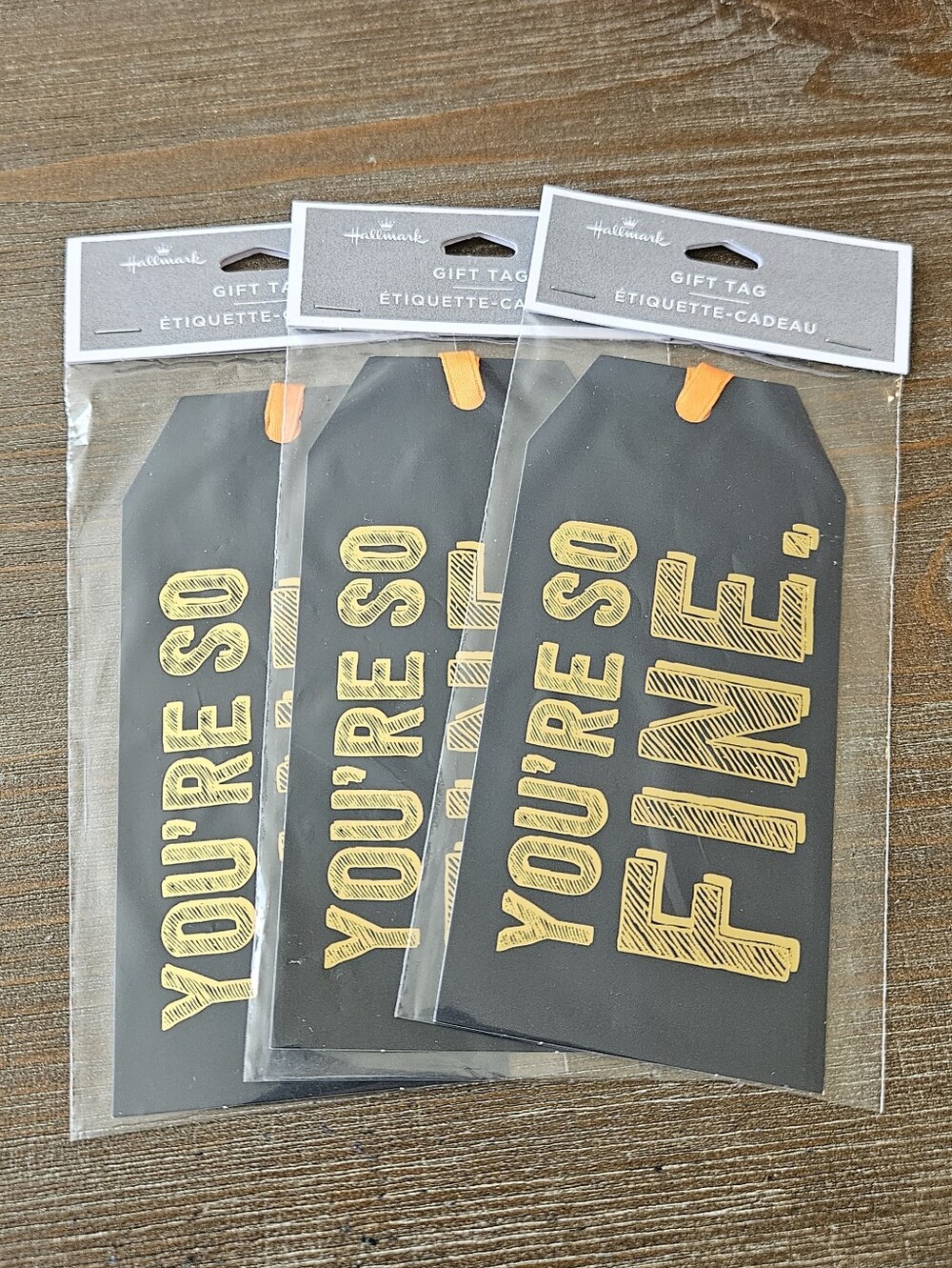 Hallmark Black & Gold 'You're So Fine' Gift Tags - Set of 3